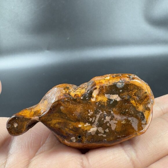 Vintage Mid Century Pottery Unicorn Horse Figurine Small Figure Brown Glazed VTG - Picture 5 of 10